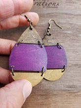 Load image into Gallery viewer, Cascading Colorblock Wood Statement Earrings