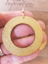 Load image into Gallery viewer, Gold Wood Hoops