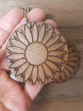 Load image into Gallery viewer, Daisy Wood Dangle Earrings