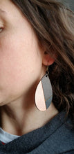 Load image into Gallery viewer, Modern Block Teardrop Wood Earrings