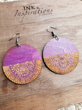 Load image into Gallery viewer, Half Moon Orchid Wood Earrings