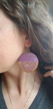 Load image into Gallery viewer, Half Moon Orchid Wood Earrings