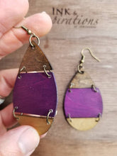 Load image into Gallery viewer, Cascading Colorblock Wood Statement Earrings