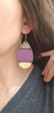 Load image into Gallery viewer, Cascading Colorblock Wood Statement Earrings