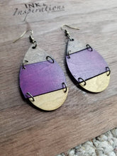 Load image into Gallery viewer, Cascading Colorblock Wood Statement Earrings