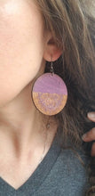Load image into Gallery viewer, Half Moon Orchid Wood Earrings