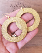 Load image into Gallery viewer, Gold Wood Hoops
