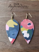 Load image into Gallery viewer, Poppy Colorful Wood & Artisan Paper Earrings