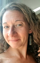 Load image into Gallery viewer, Rectangle wood Earrings