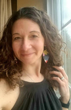 Load image into Gallery viewer, Poppy Colorful Wood & Artisan Paper Earrings