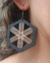 Load image into Gallery viewer, Geo Geometric Wood Earrings