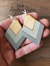 Load image into Gallery viewer, Wood Chevron Earrings