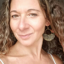 Load image into Gallery viewer, The Tux Dangle Wood Earrings for Evening