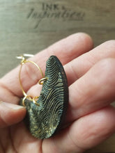 Load image into Gallery viewer, The Tux Dangle Wood Earrings for Evening