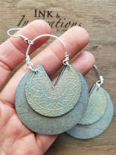 Load image into Gallery viewer, Silver Mandala Wood Earrings