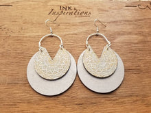 Load image into Gallery viewer, Silver Mandala Wood Earrings