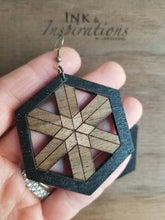 Load image into Gallery viewer, Geo Geometric Wood Earrings