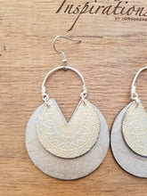 Load image into Gallery viewer, Silver Mandala Wood Earrings