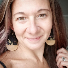 Load image into Gallery viewer, Girls Day Out Wood Teardrop Glam Earrings