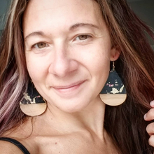 Load image into Gallery viewer, Girls Day Out Wood Teardrop Glam Earrings