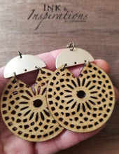 Load image into Gallery viewer, Isla Wood Mandala Bohemian Earrings