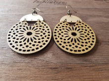 Load image into Gallery viewer, Isla Wood Mandala Bohemian Earrings