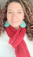 Load image into Gallery viewer, Glimmer Wood Teardrop Christmas Earrings