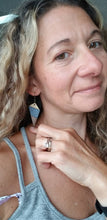 Load image into Gallery viewer, Rain Wood Geometric Dangle Earrings