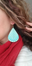 Load image into Gallery viewer, Glimmer Wood Teardrop Christmas Earrings