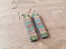 Load image into Gallery viewer, Minimal Boho II Rectangular Mandala Earrings