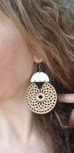 Load image into Gallery viewer, Isla Wood Mandala Bohemian Earrings