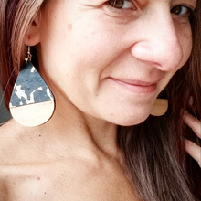 Load image into Gallery viewer, Girls Day Out Wood Teardrop Glam Earrings