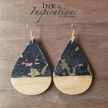 Load image into Gallery viewer, Girls Day Out Wood Teardrop Glam Earrings