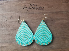 Load image into Gallery viewer, Glimmer Wood Teardrop Christmas Earrings