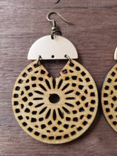 Load image into Gallery viewer, Isla Wood Mandala Bohemian Earrings
