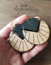 Load image into Gallery viewer, Boho Black Wood Earrings