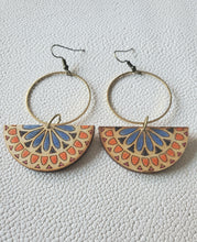 Load image into Gallery viewer, Sparrow Hippie Boho Wood &amp; Metal Earrings
