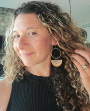 Load image into Gallery viewer, Sparrow Hippie Boho Wood &amp; Metal Earrings
