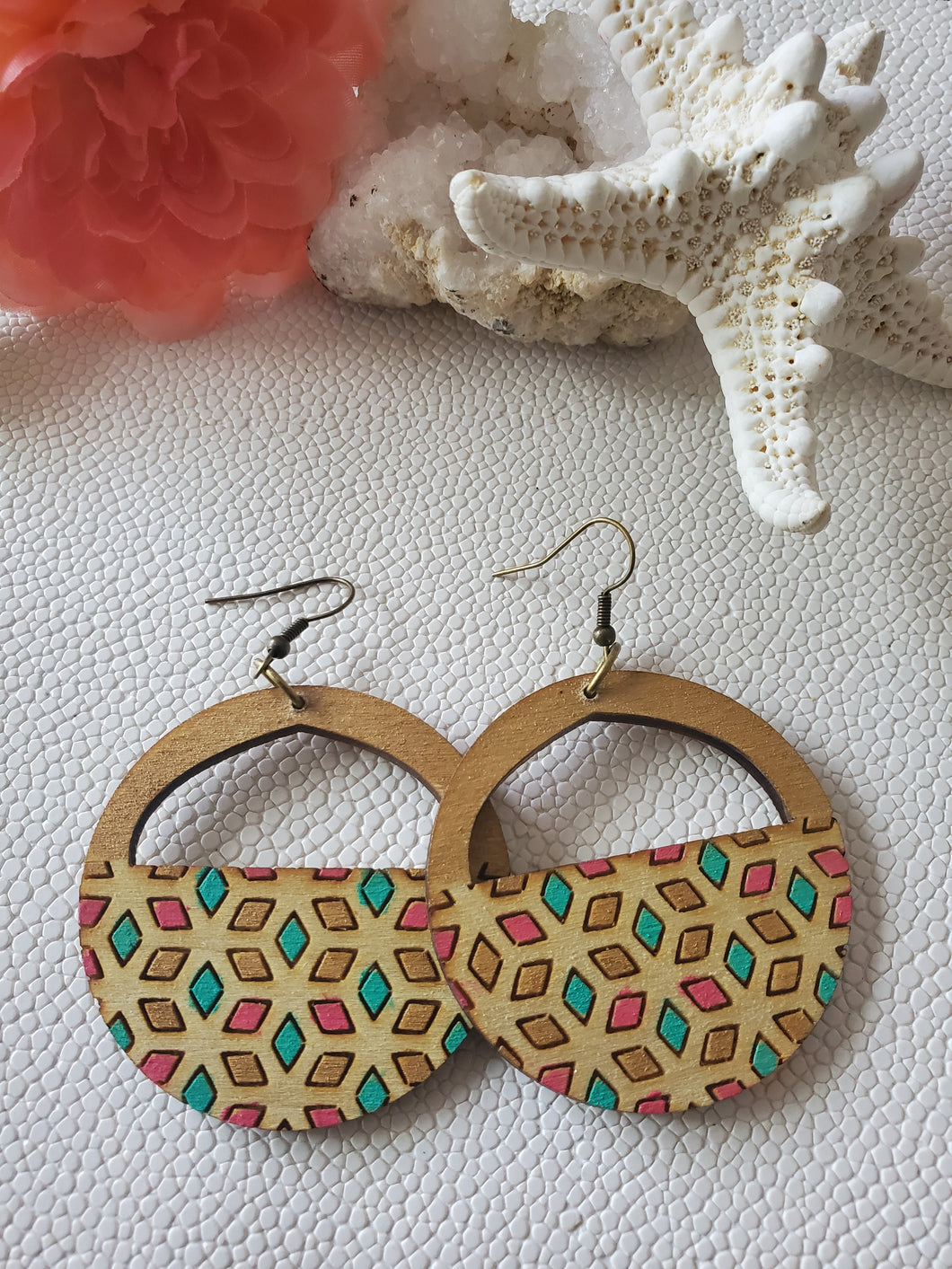 Aruba Wood Hoop Earrings