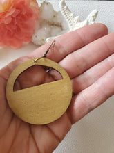 Load image into Gallery viewer, Aruba Wood Dangle Hoops
