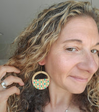 Load image into Gallery viewer, Colorful Wood Hoop Earrings
