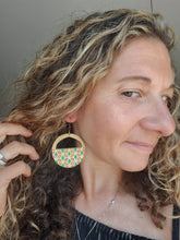 Load image into Gallery viewer, Aruba Wood Dangle Hoops
