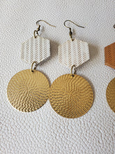 Load image into Gallery viewer, Brittany Hexagon Wood Dangle Statement Earrings
