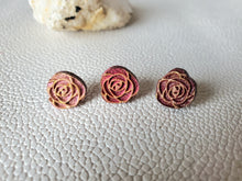 Load image into Gallery viewer, Rose Wood Studs Earrings for Valentines Day
