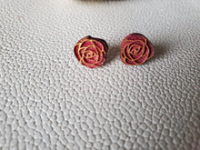 Load image into Gallery viewer, Rose Wood Studs Earrings for Valentines Day
