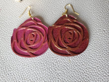 Load image into Gallery viewer, Rose Wood Dangle Earrings for Valentines Day
