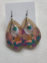 Load image into Gallery viewer, Colorful Spring Teardrop Wood Dangle Earrings
