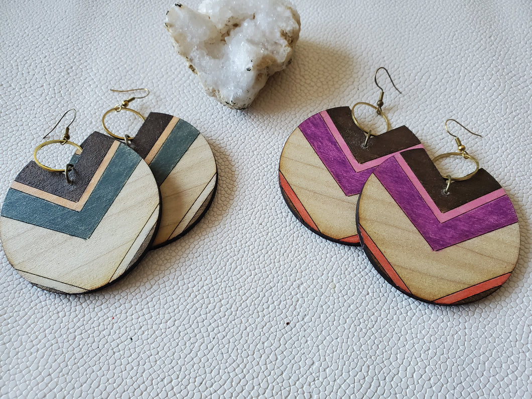 Pia Colorful Chevron Earrings