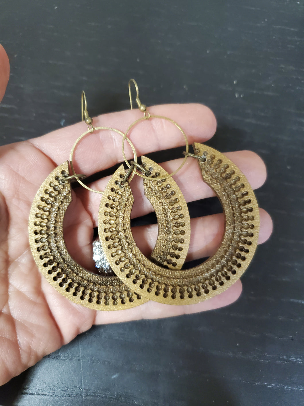 Mythos Wood Hoop Earring