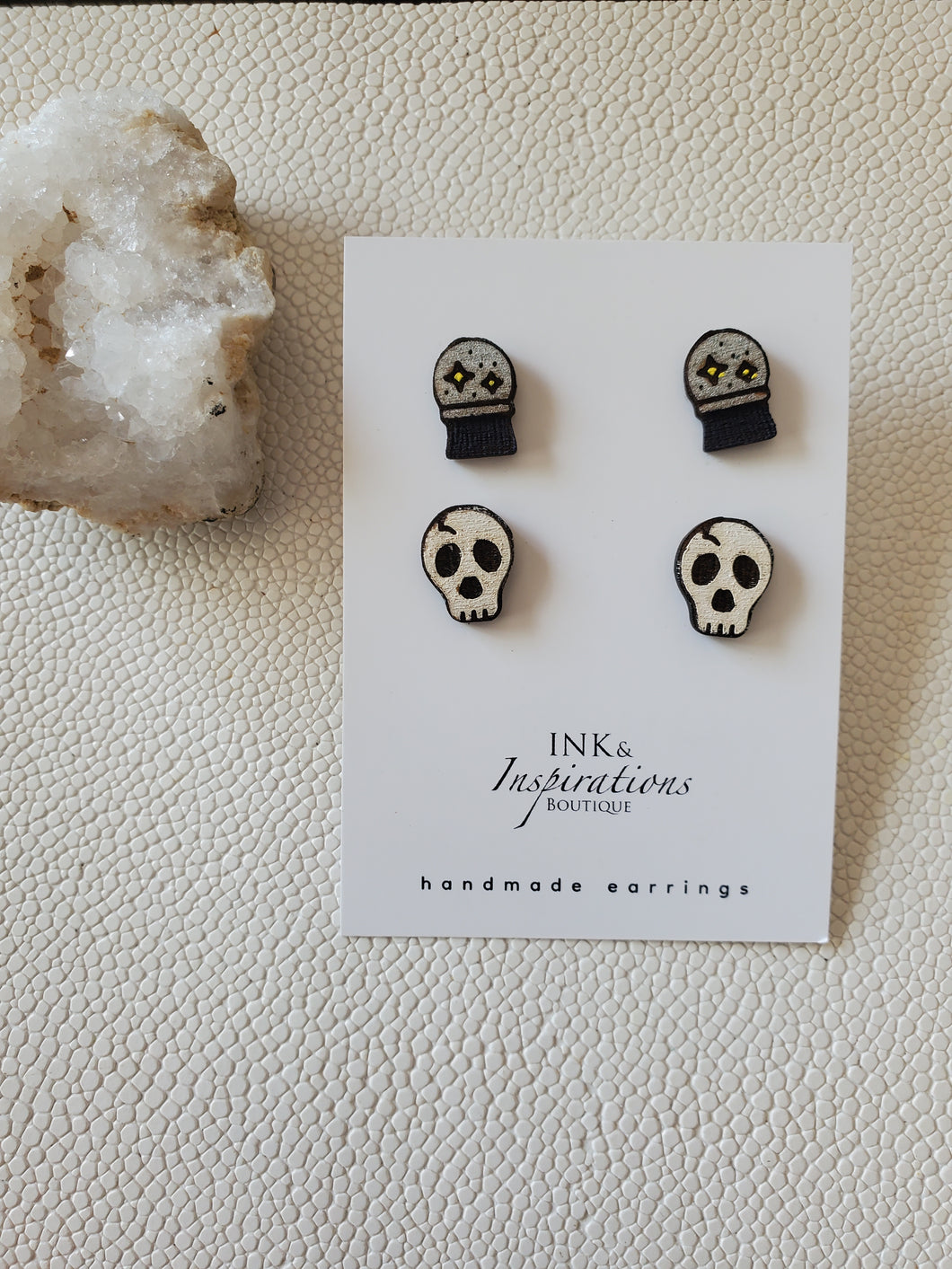 Halloween Wood Stud Earrings Set of 2